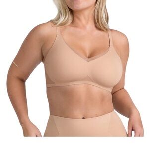 Honeylove bra Crossover Tan 3X Wireless Full Coverage Adjustable Straps Comfort